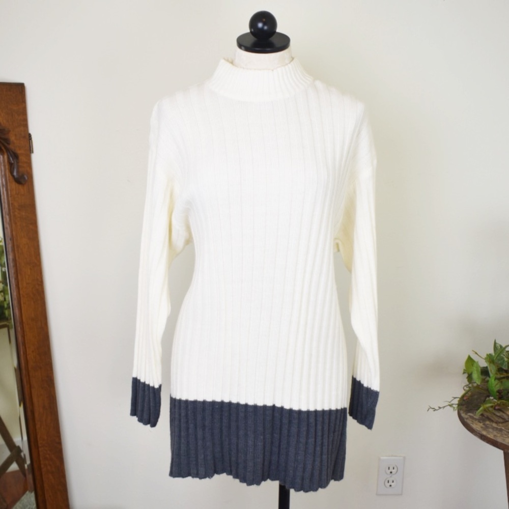 OHI Ribbed Turtle Neck Long Sleeve Sweater